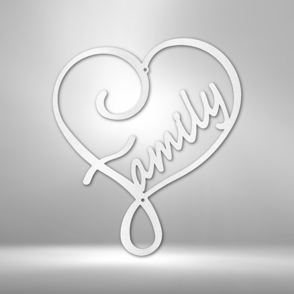 Family Love Steel Sign Laser Cut Powder Coated Home & Office Metal Wall Decor Mu